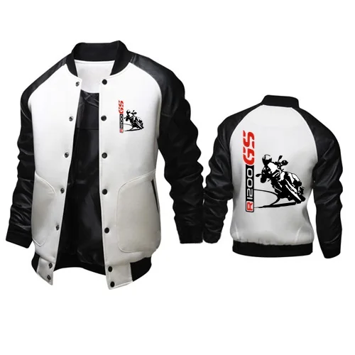 Mens Baseball Coats Motorcycle 1200 GS Motorrad Stand Collar Jacket Survey Expedition Scholar Outerwear Casual Outing Sportswear