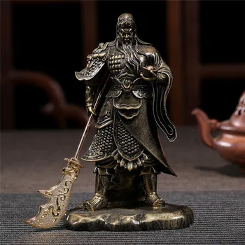 Statue de bouddha chinois Guan Gong, couleur Bronze, ornements, artisanat en résine Feng Shui, Sculpture de grand bouddha, Figurines, décoration de la maison 1