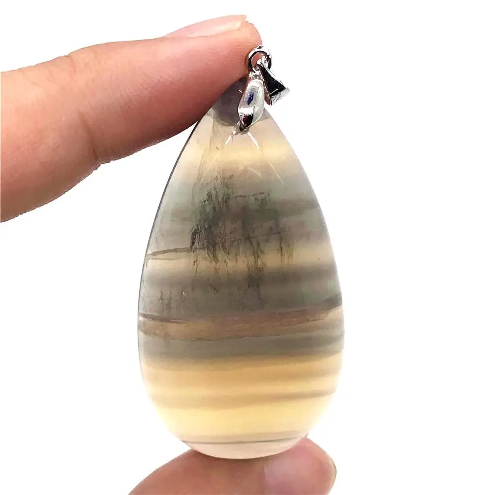 

Natural Colorful Fluorite Pendant For Woman Man Clear Crystal 54x31x16mm Water Drop Beads Rainbow Gemstone Fashion Jewelry AAAAA