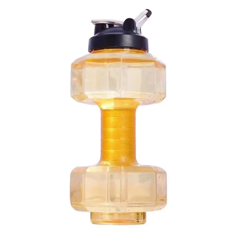 2.2L гантели формы PP открытый фитнес-гантель Упражнения Тренажерный зал спортивная бутылка воды - Цвет: Цвет: желтый