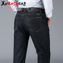 Xuan Sheng прямые мужские джинсы синие Черные классические модные повседневные уличная одежда Стрейчевые Мужские штаны оригинальные джинсы