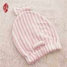 Милые сверхтонкие волокна лук напечатаны толстые гидроскопичность хороший коралловый бархат волос-сушильная шапка