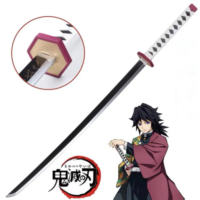 Demon Slayer Sword Weapon Tomioka Giyuu Black Sowrd 104cm Cosplay 1:1 Ninja Knife PU Prop Kimetsu no Yaiba Anime | Дом и сад