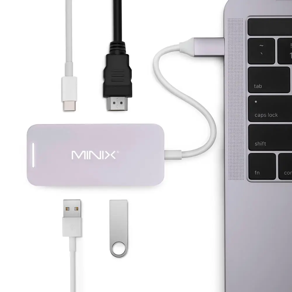 MINIX NEO C Mini USB-C многопортовый адаптер с HDMI выходом UHD(3840x2160) 30 Гц USB3.0 космический серый совместимый с Apple MacBook