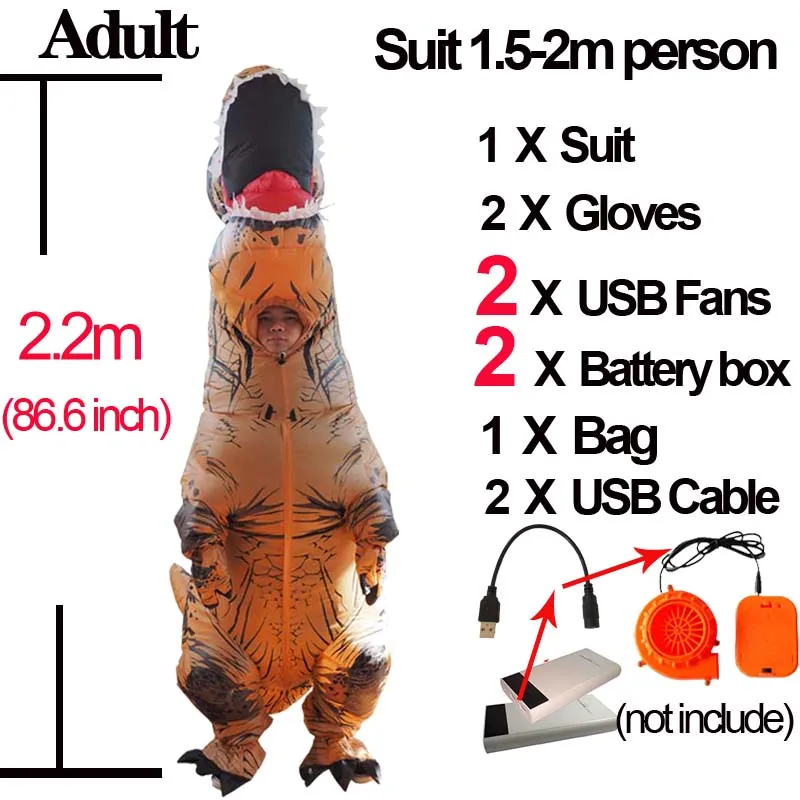 Anime Cospaly Dinosaur Inflatable Willy Costume Adult Halloween Fancy Dress Full Body Suit Battery Fan Operated Inflating T Rex (8)