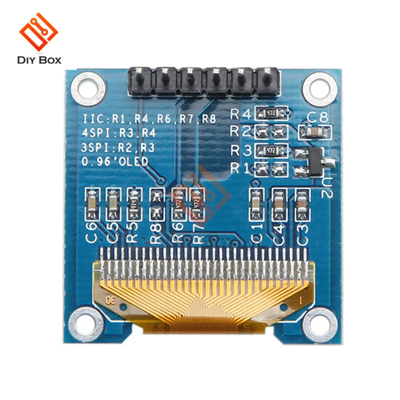 6Pin IIC IEC 0,96 дюймовый OLED ЖК-дисплей DIY модуль 12864 SPI интерфейс 0,9" чип привода SSD136 для Arduino Raspberry Pi SMT32