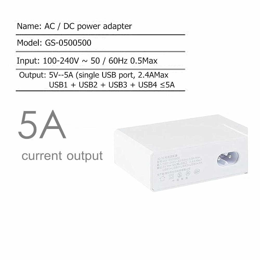 4USB Quick Charge 3C Сертифицированный 5V2. 4AUSB Зарядное устройство для мобильных телефонов и планшетов универсальная зарядная головка