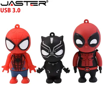 

JASTER USB 3.0 cartoon Marvel Spider-Man Series high speed creative U disk 64GB 32GB 16GB 8GB 4GB USB 3.0 support video wedding