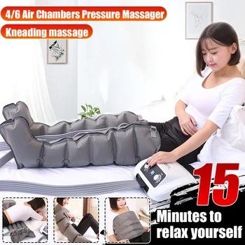 

6/4 Air Chambers Leg Compression Massager Vibration Pump Therapy Arm Waist Pneumatic Air Wrap.Relax Pain Relief Massager US Plug