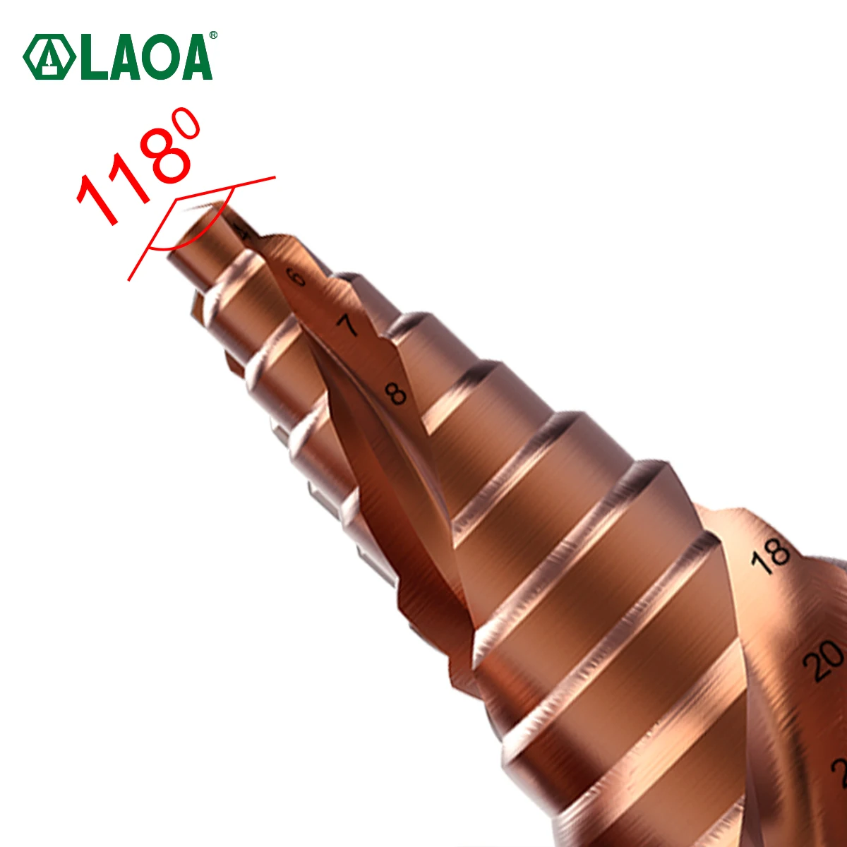LAOA 파고다 드릴 비트 3-13mm 4-22mm 4-32mm 홀 오프너 HSS-CO M35 육각 삼각형 나선형 그루브 금속 스테인레스 스틸 스텝 드릴
