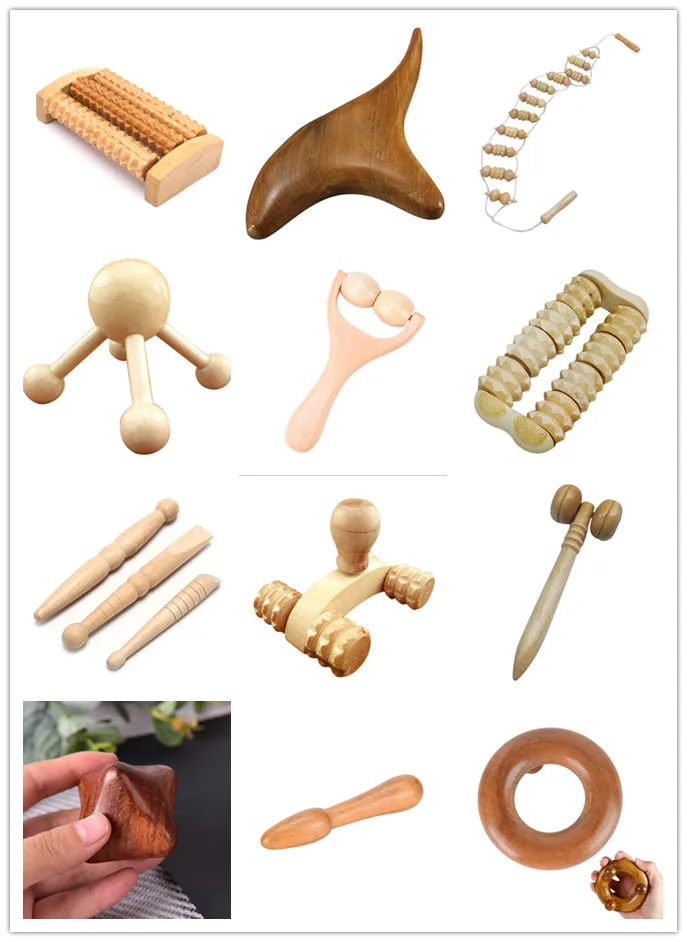 1Pc Wood Roller Massager Body Foot Reflexology Acupuncture Shiatsu Therapy Meridians Massager Health Care Multi Style