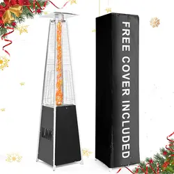 Sunmthink – pyramide extérieure chauffante au Propane 48,000 BTU, chauffage au gaz pour l'extérieur, 89.4 pouces (noir) 