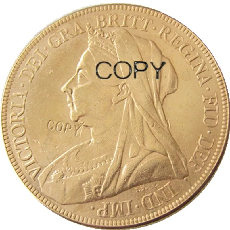 1893 Королева Виктория Великобритания два фунта двойной Sovereign позолоченный копия монеты