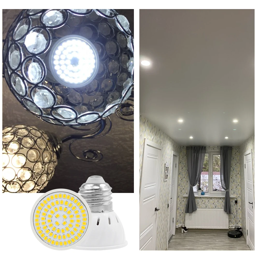 Светодиодная лампа MR16 E14 SMD2835 220 В 10 шт./лот E27 GU10 48/60/80 светодиодов|Светодиодные