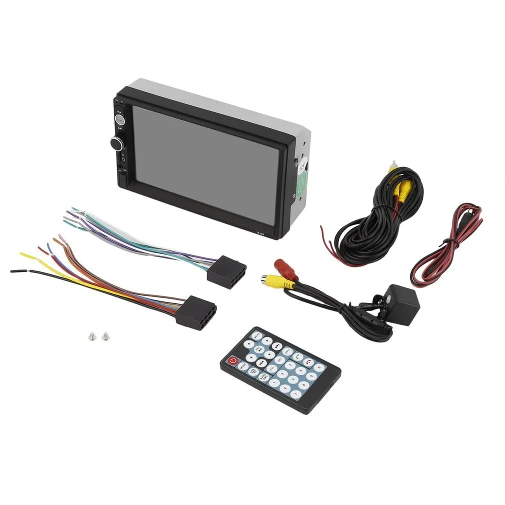 

7 inch Car MP5 Multimedia Player 2 Din Radio Touch Screen Bluetooth FM USB AUX Support Rear View Camera Remote Control Car Kit