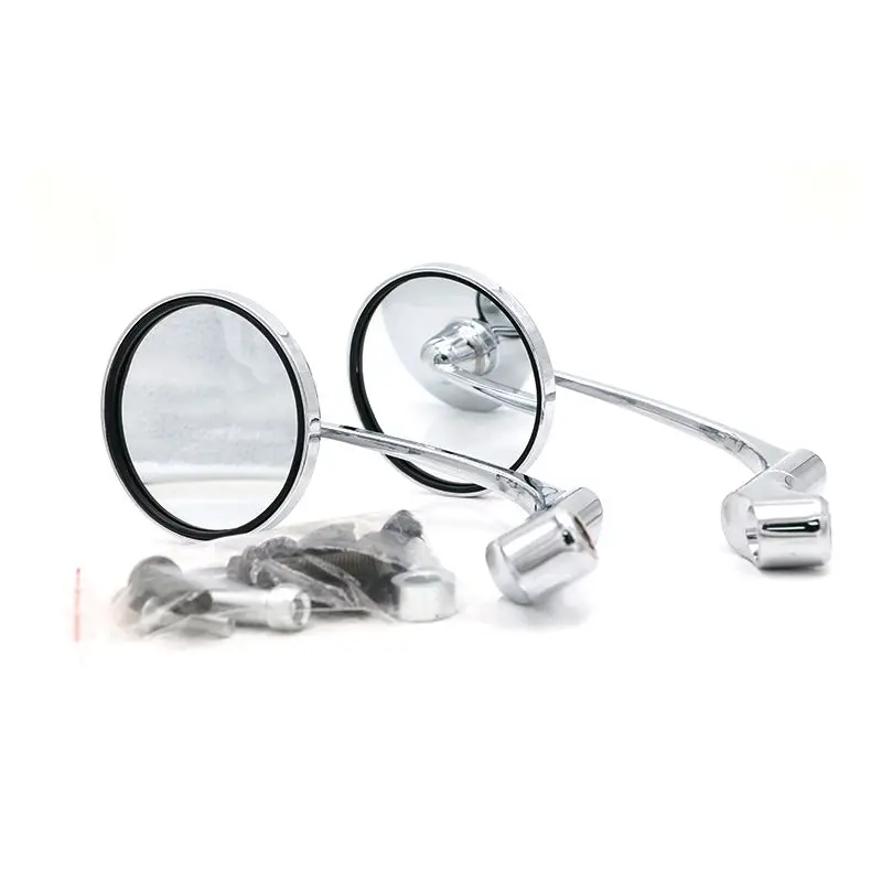 Nuoxintr Black 8mm 10mm 1 Pair Motorcycle Mirrors Side Rearview Mirror Aluminum Motorcycle Mirror for Universal Harley Davidson