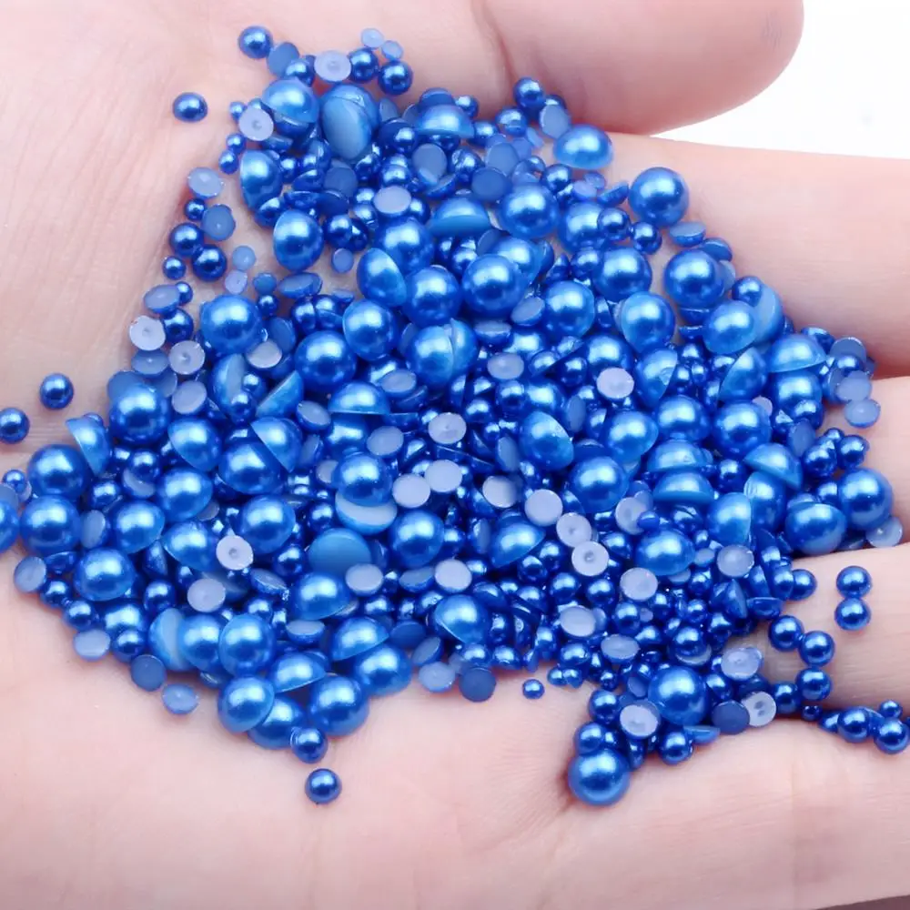 Tanio Ciemnoniebieskie półokrągłe rzemiosło imitacje perły 1.5-14mm księga