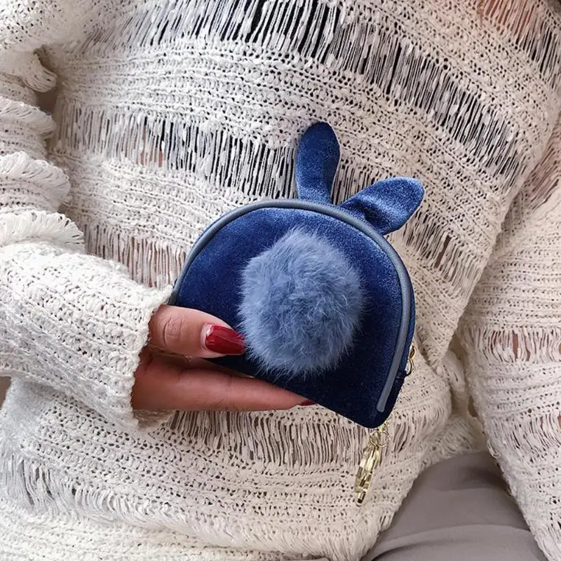 Hot Sale Coin Bag Classic Delicate Woolen Pompom Soft Clutch Women Mini Coin Purse Card Bag Money Wallet Keychain Shopping