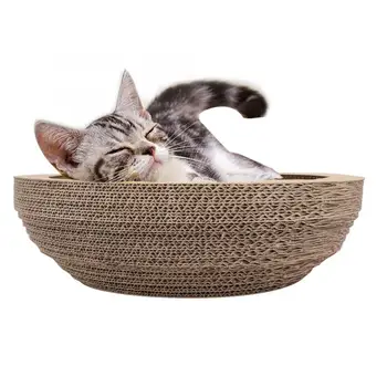 

Cat Corrugated Paper Scratcher Cats Litter Cat House Cat Carton Scratch Board Pad for Taking a Rest Toys With Catnip