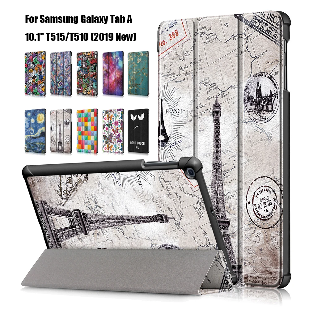 Ультра тонкий трехкратный умный чехол из искусственной кожи чехол подставка чехол для планшета Funda для Samsung Galaxy Tab A10.1 SM-T510/T515 выпущен