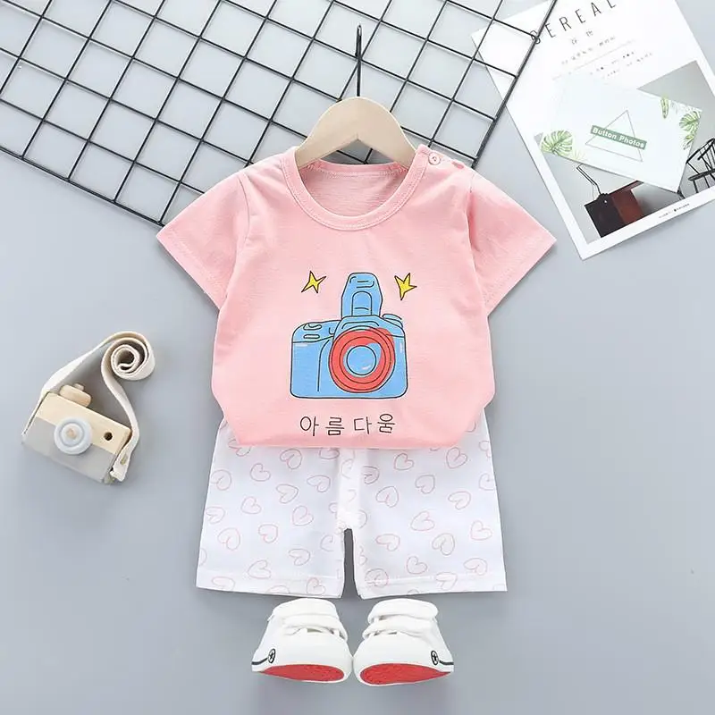 Baby Girl Summer Clothes Infant Girls Clothing Set Children Top+shorts Suit Kid Cotton Outfits Two Piece Sets Toddler Costume baby outfit matching set Baby Clothing Set