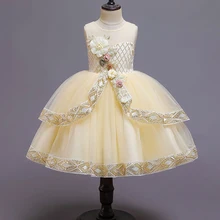 Хлопковое детское платье с цветочной вышивкой на Хеллоуин, день рождения, вечеринку, 5 лет, качественное зимнее платье для девочек