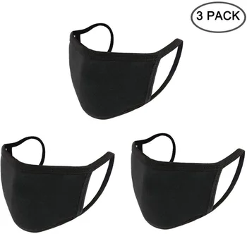 

3PCS Anti Dust Mouth Mask Cotton Mouth Mask Unisex Black Face Mask Reusable Mask 3D Fashion Face Mask Washable Mask for Cycling