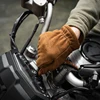 Men's Frosted Genuine Leather Gloves Outdoor Cowhide Motorcycle Riding Full Finger Winter Gloves Vintage Brown Soft Leather NR65 ► Photo 2/6