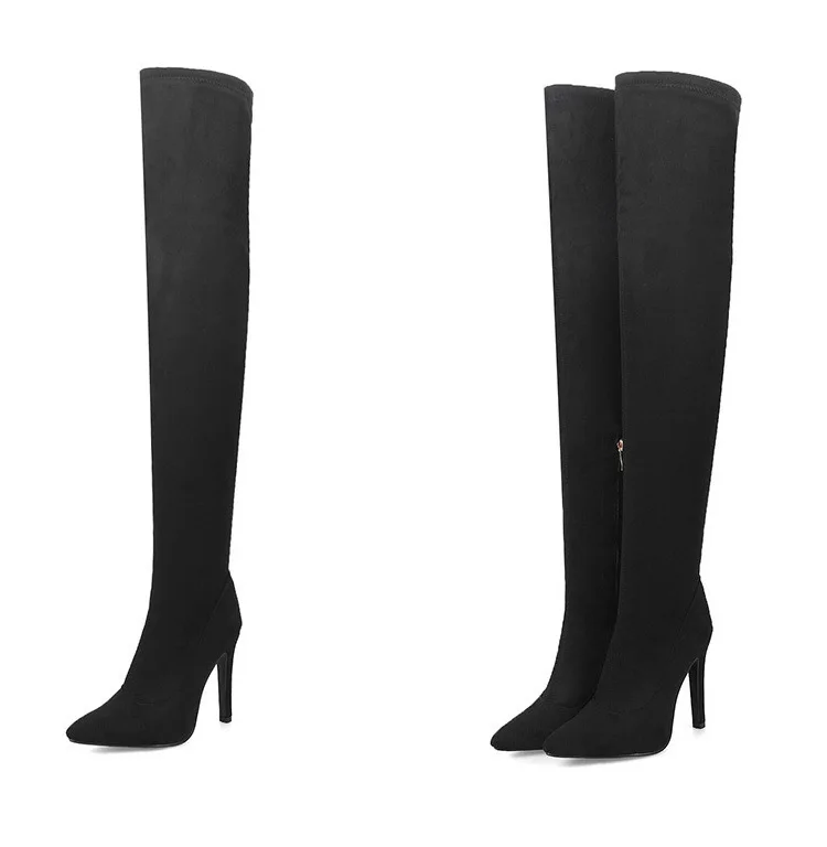 Red High Boots Female New Arrial Over-The-Knee Boots Autumn Shoes Women Pointed High-Heeled Boots Winter Thigh High Boots Ladies