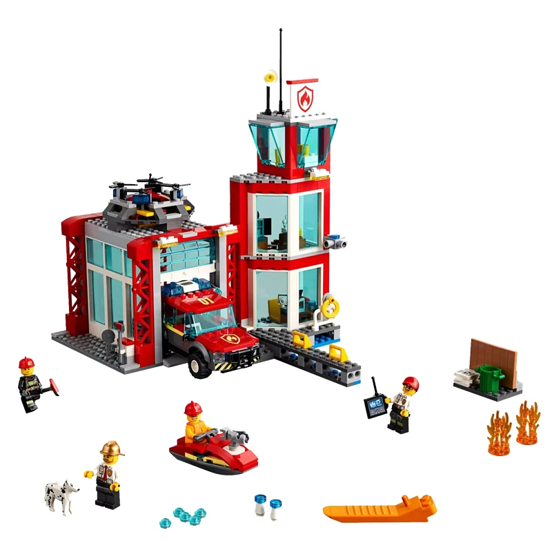 Preise Neue Stadt Serie Spielzeug Ziegel Feuer Station Kompatibel Legoingly Stadt 60215 Bausteine Abbildung für Kinder Weihnachten Geschenk