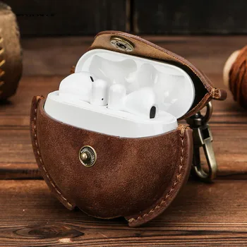 

Funshion Lab leather wireless earphone protective cover case For huawei freebuds3 case with keychain Headphone cover