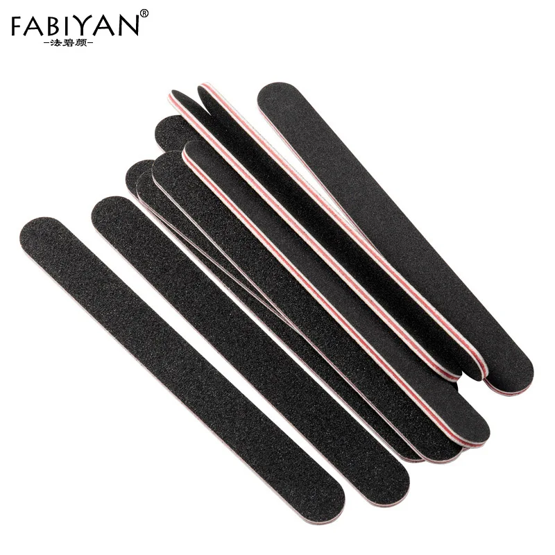 10pcs 5 шт./10 шт. черный двусторонний пилочка для дизайна ногтей шлифование наждачной бумагой буферные блестящие наконечники полировщик гель УФ акриловый маникюр педикюр инструмент - Цвет: 10pcs