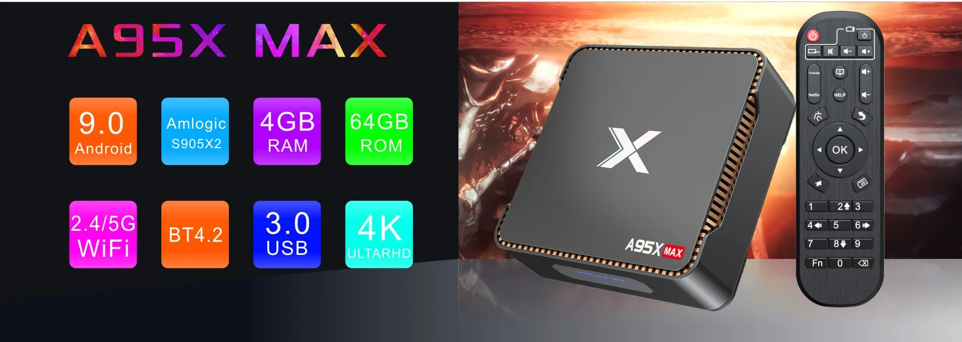 A95X F3 Android 9,0 4 Гб 64 Гб Amlogic S905X3 ТВ приставка 4K Youtube Netflix wifi RGB светильник костюм PLEX IP tv Smart tv приставка