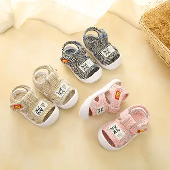 

Baby sandals summer 0-1-2 years old men and women baby shoes soft bottom shoes non-slip toddler shoes anti-kick sandals