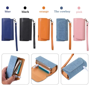 

New For Iqos 3.0 Electronic Cigarette Case For Iqos3 DUO Leather Case Portable With Hand Rope Cigarette Case Storage
