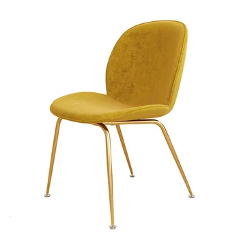 

Nordic Dining Chair Ins Wind Modern Originality Chair Household Light Luxurious Backrest Leisure Chair Gold Metal Chair Cheap