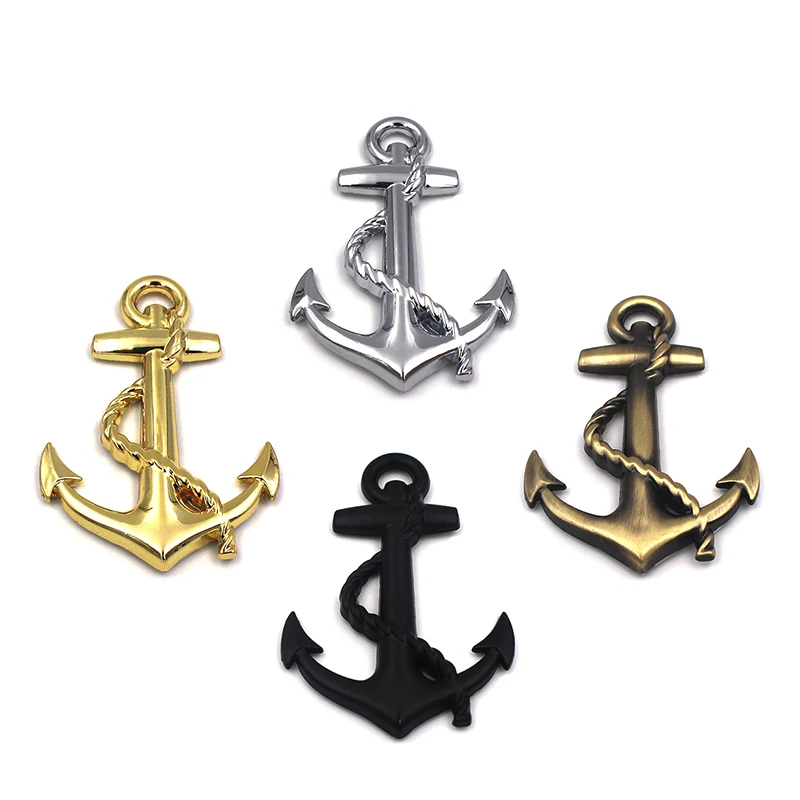 

1pcs Car Metal Personality Stickers Boat Anchor Hooks Navy Emblem Grill Cross Badge Pirate Ship Car Body Sticker Auto Goods