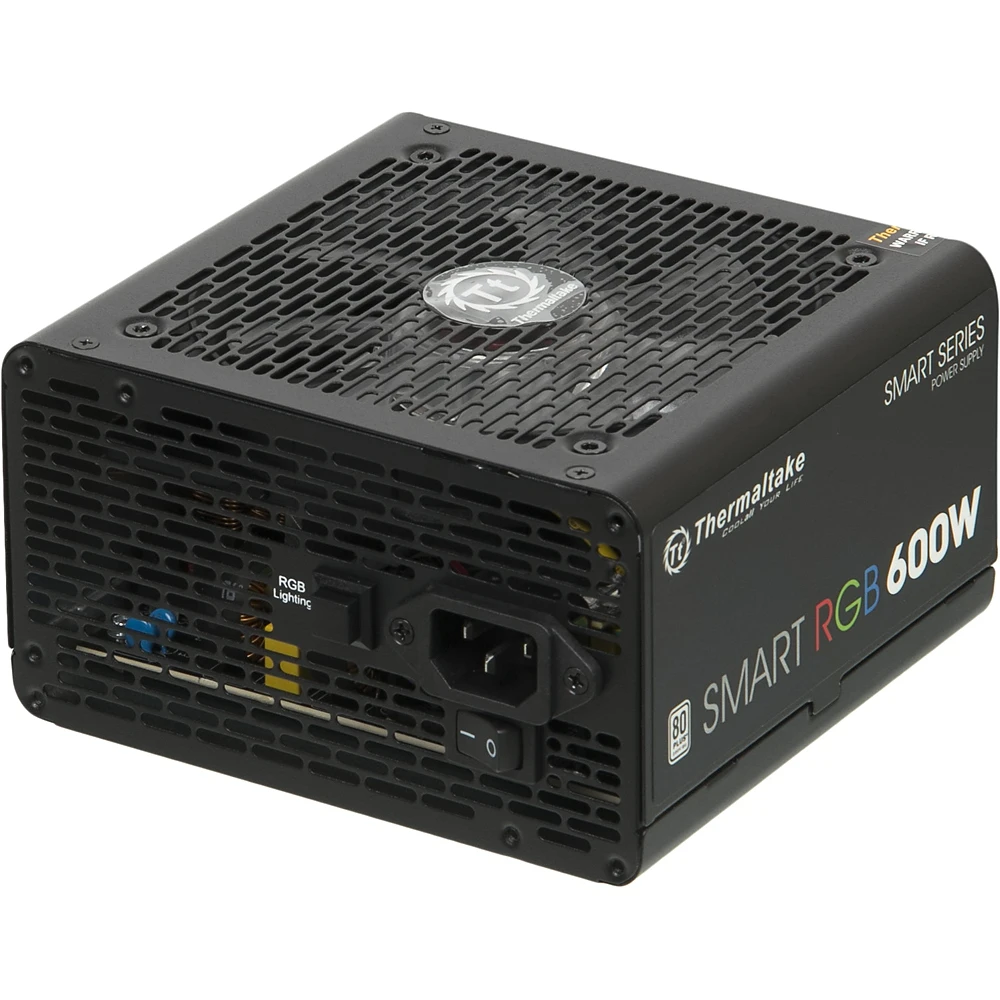 Блок питания Thermaltake ATX 600W Smart RGB 600 80+(24+4+4pin) APFC 120mm fan color LED 5xSATA RTL