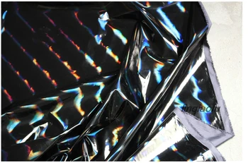 

Thin reflective cool laser blue fabric Down jacket soft waterproof fabric fashion creative design fabric