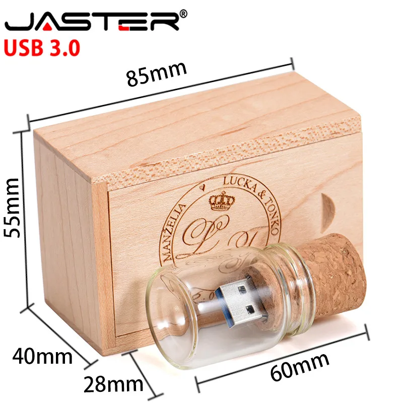 JASTER USB 3 0 деревянная пробковая фритюрная бутылка Флешка 4 ГБ 8 16 32 64 Гб Желая