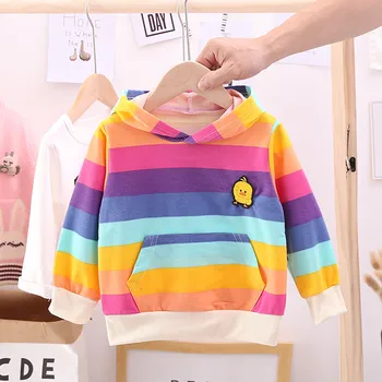 

Cute hoodies Baby Kids Girls Hooded Sweatshirts Toddler Tie Rainbow Cartoon Hooded Long Sleeve Skirt Dress & ropa de bebe varon