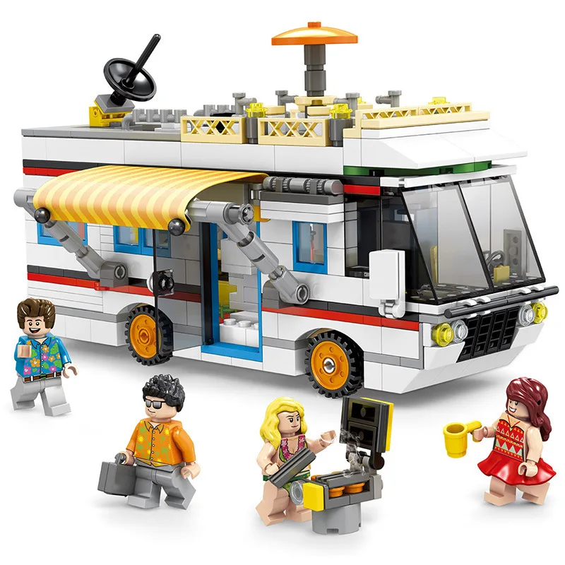 

Baby Semp Building Blocks DIY Toy Street View Caravan Educational Plastic Small Particles Assembled Men And Women Children Fight