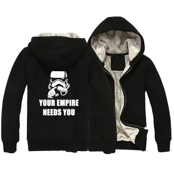 

Star Wars Darth Vader Your Empire Needs You Woman Girl Parkas Full Zip Coat Plus Velvet Autumn Winter Couple Clothes ZIIART