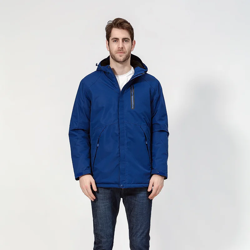 men blue SAENSHING куртки с USB подогревом для мужчин и женщин походные куртки для улицы Водонепроницаемая ветровка дышащая куртка для кемпинга треккинга скалолазания пальто - Цвет: men blue
