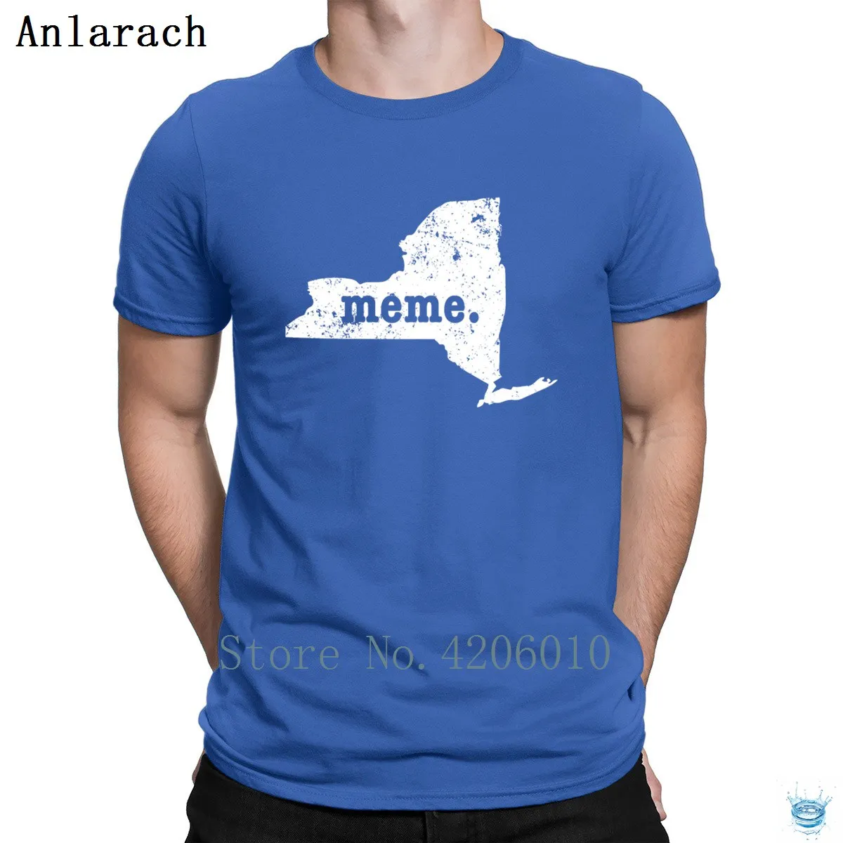 Лучшее Meme New York Mimi футболка Новое поступление Топ тройник Стандартный круглый воротник Мужская футболка сайт индивидуальность высокое качество - Цвет: Royalblue