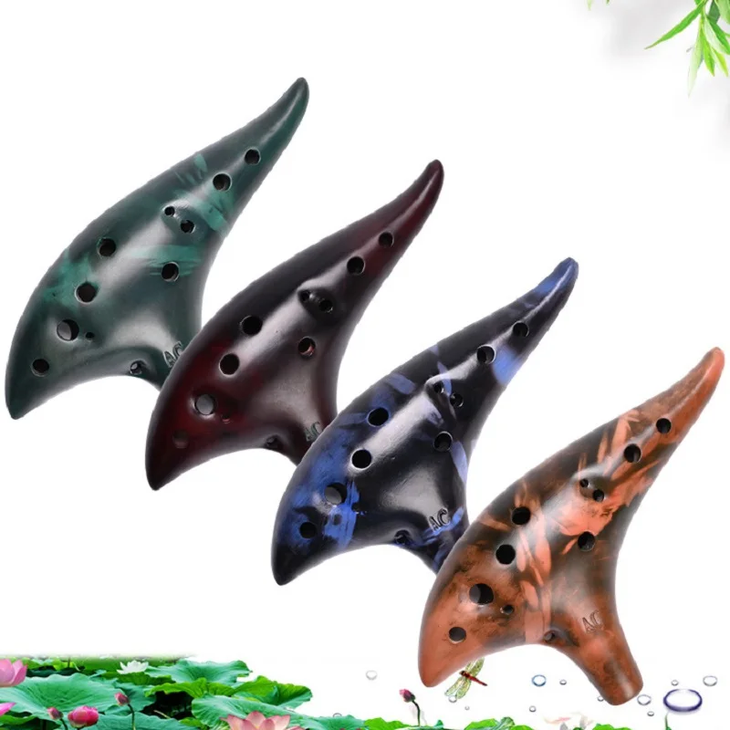 12 Hole Professional Ceramic Ocarina Alto C Tone Classic Flute
