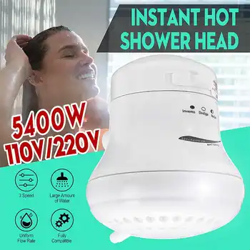 

5400W Electric Heaters With Shower Head 3 Temp Control Instant Electric Water Heating +Bracket For Bathroom 110V/220V