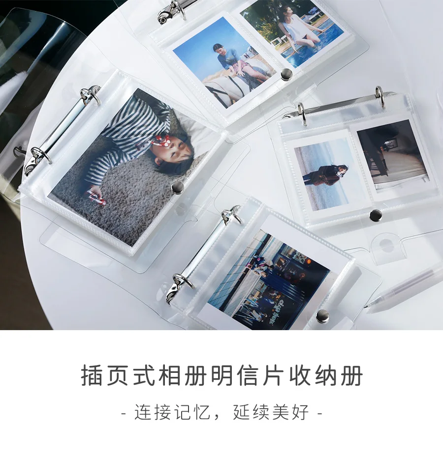 Yoofun 100/50 Taschen PVC Tragbare Fotoalbum Laser Farbe Album für Mini Instax & Name Karte Album Foto Buch Transparent – Detail 1