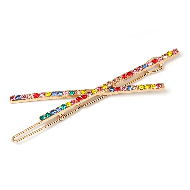 INS минималистичный X Crystal Bobby Pin для женщин и девушек шпильки с жемчугом Стразы заколки для волос заколки аксессуары для волос - Окраска металла: 1