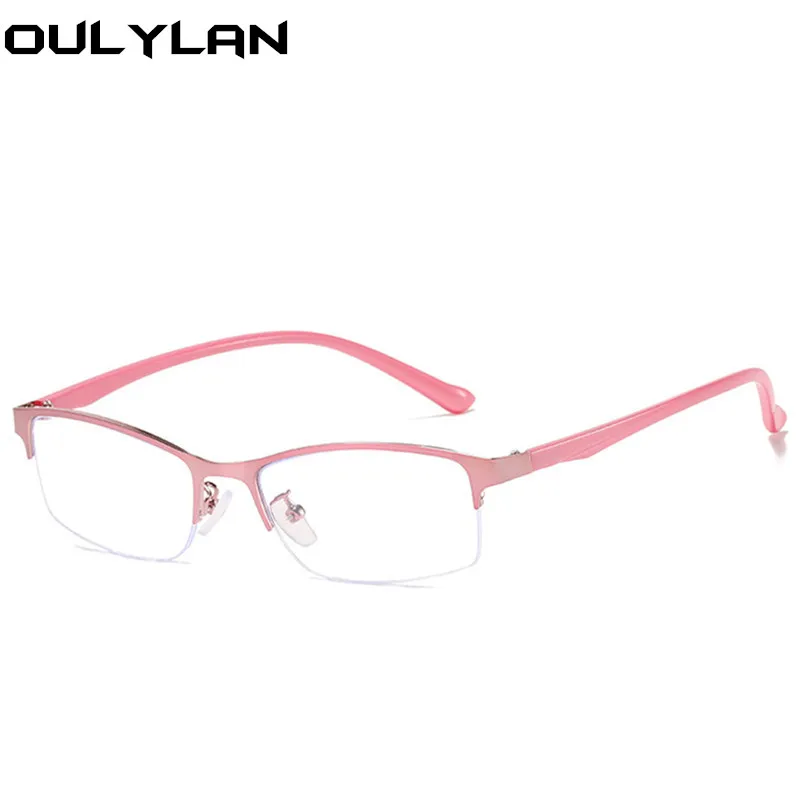 Anti Blue Light Glasses Oulylan Half Frame Finished Myopia Men Women Short-sighted Prescription
